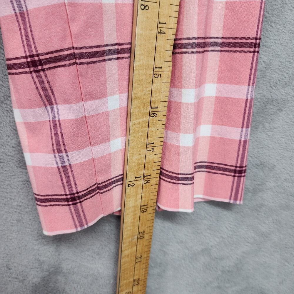 NWT Ashley Stewart Blazer Women 12 Pink Plaid Stretch Button Jacket Work Career - Picture 11 of 12
